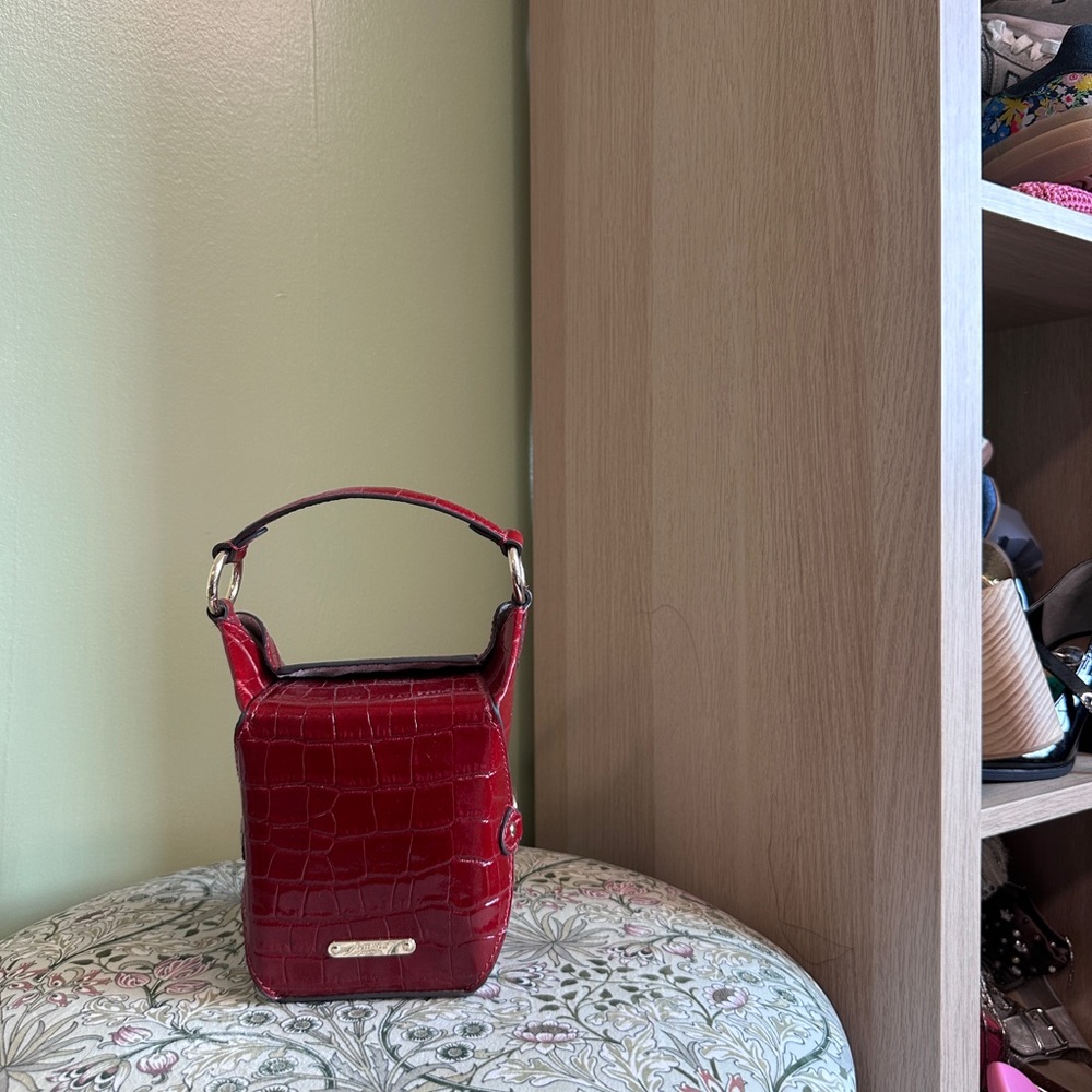 Jeff Wan Red Croc-Embossed Mini Bag
